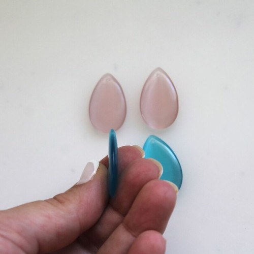 Cat's Eye tear gemstones set of 4 for jewelry making, new