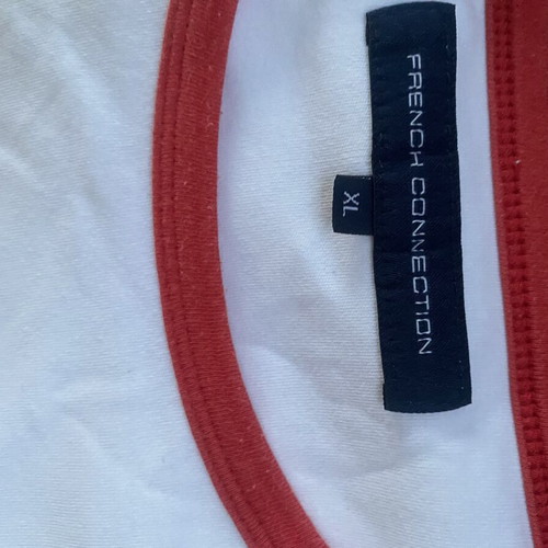 French Connection men's T-shirt XL like new, white and red