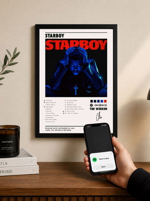Poster Starboy με NFC Tag και κορνίζα κατόπιν παραγγελίας