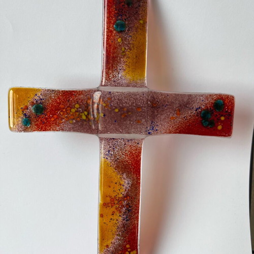 Stavros handmade glass cross new