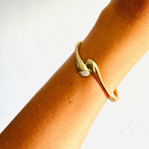 Skagen bracelet gold plated with subtle zirconia like new