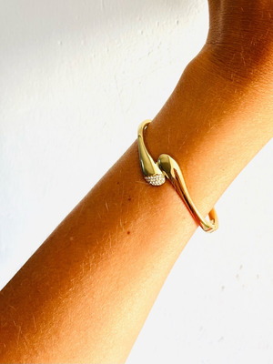 Skagen bracelet gold plated with subtle zirconia like new