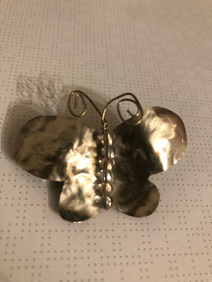 Butterfly brooch handmade in like new condition, silver color