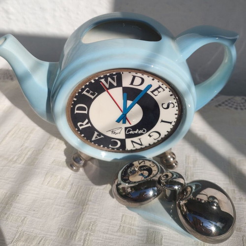 Cardew Collector's Club 1999 retro teapot clock used
