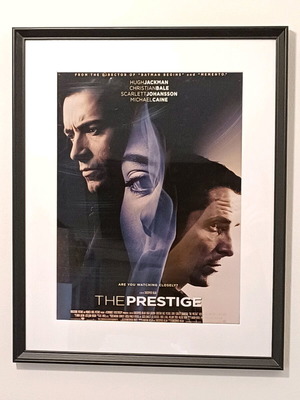 The Prestige movie poster new in black frame with mat 40x50cm