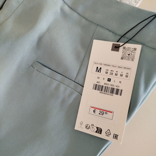 Zara pants new, size M 38 10, blue