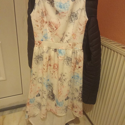 Floral dress with satin blouse gift used, size M