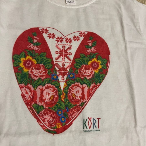T shirt cotton new slim fit by Estonia white multicolor size L