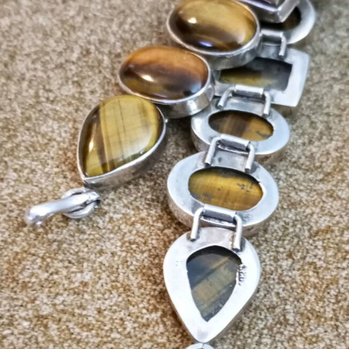 Silver bracelet 925 with tiger's eye like new