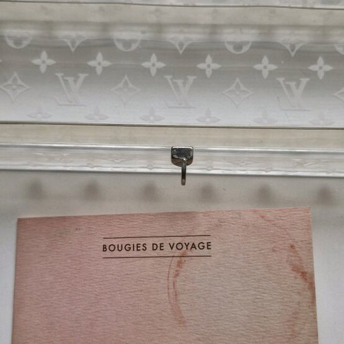 Louis Vuitton Bougies de Voyage plexiglass case and candle set, vintage