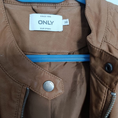 Only biker jacket like new, brown faux leather, size M