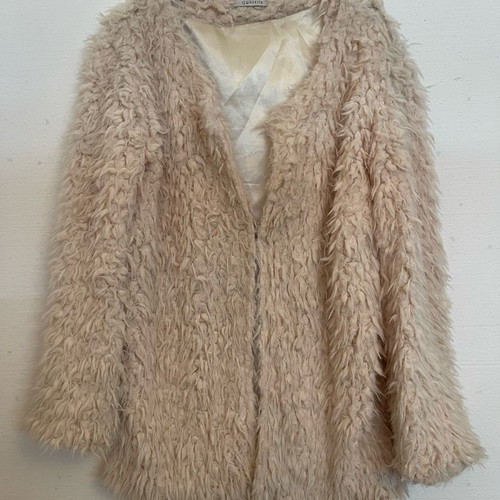 Cardigan used, white, size L with satin lining