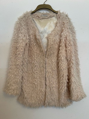 Cardigan used, white, size L with satin lining