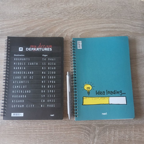 Next spiral notebooks B5 size, pack of 2, 70 sheets