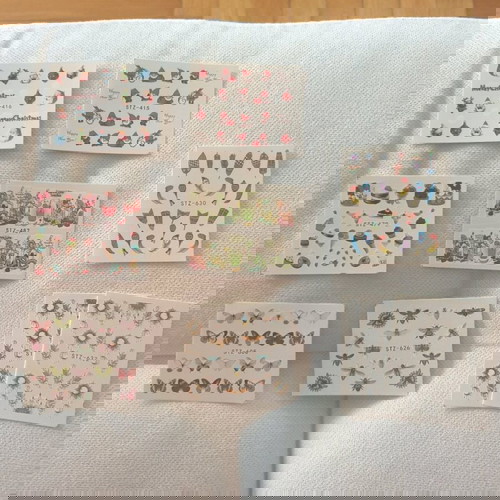 Αυτοκόλλητα νερού νυχιών καινούργια, πακέτο 9 τεμαχίων