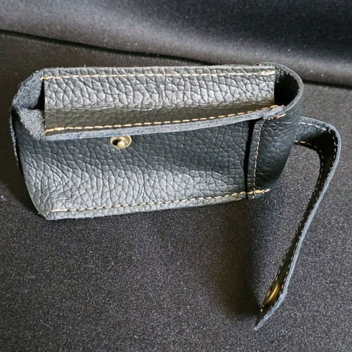 Leather key wallet used, dark blue