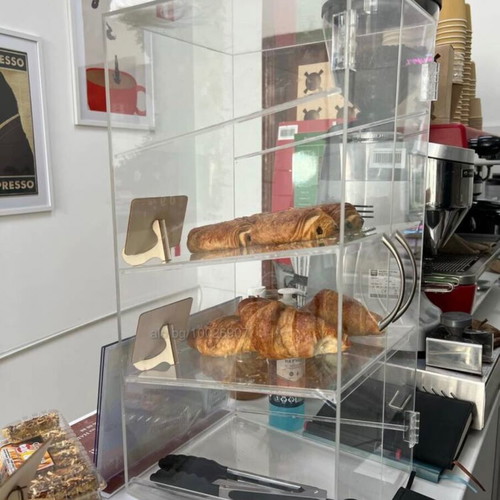 Neutral Display Case like new, acrylic, 4 shelves