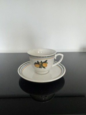 Bella Maison espresso cup with saucer, like new, lemon design