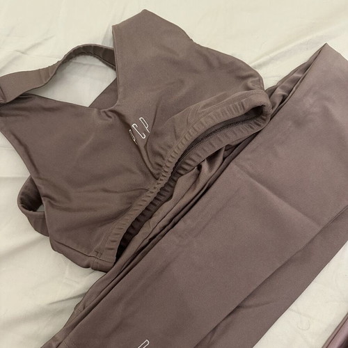 PCP Athletic Crop Top and Leggings like new, brown, size S