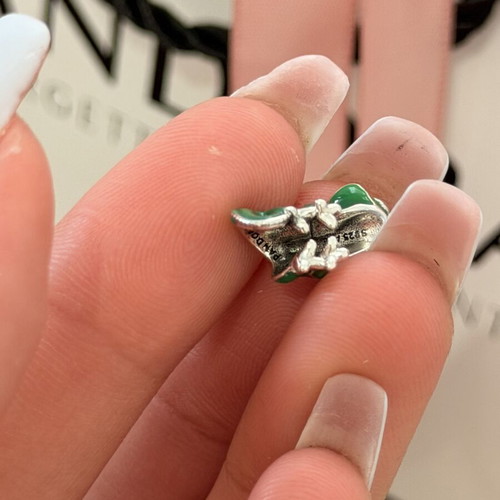 Pandora Disney chameleon charm, green and silver, 925