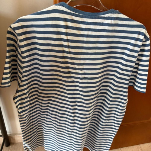 Men's T-shirt like new, size L, white and blue
