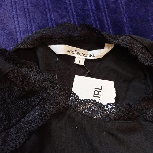 Black backless top size L, viscose