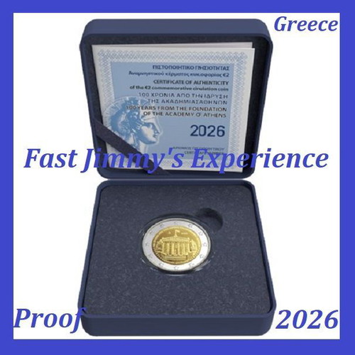 2026 Greece Commemorative Proof 2 Euro Coin Academy of Athens