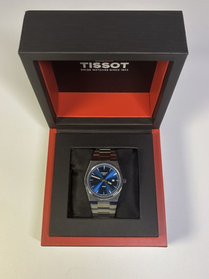 Tissot PRX blue 40mm watch like new