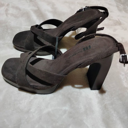 Castor sandals new, suede brown, comfortable 8-10 cm heel