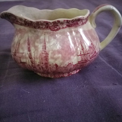Palissy porcelain milk jug antique from England