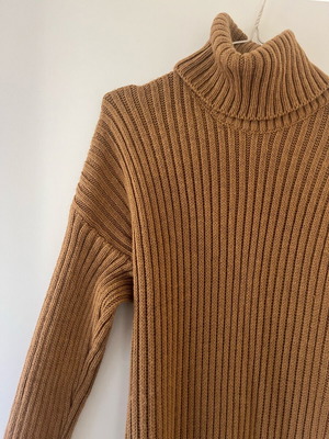 Μακρύ πλεκτό φόρεμα ζιβάγκο καφέ σαν καινούργιο