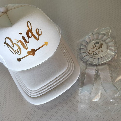 Bride cap with badge like new