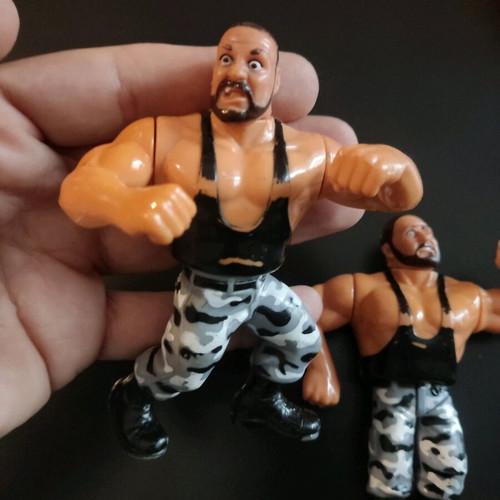 WWF Bushwhackers collectible figures used, pack of 2 with movable parts