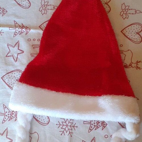 Christmas hat with braids used, 65 cm length