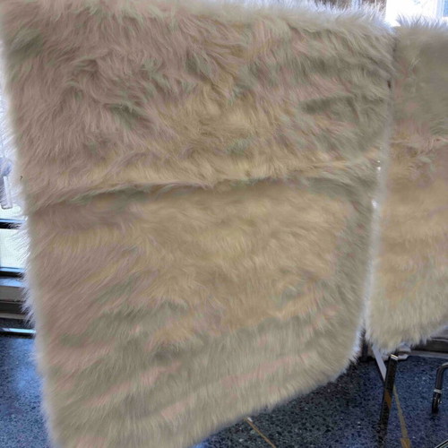 Furry white runner rugs like new, set of 2 pieces