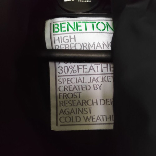 Benetton down jacket used, size small, black