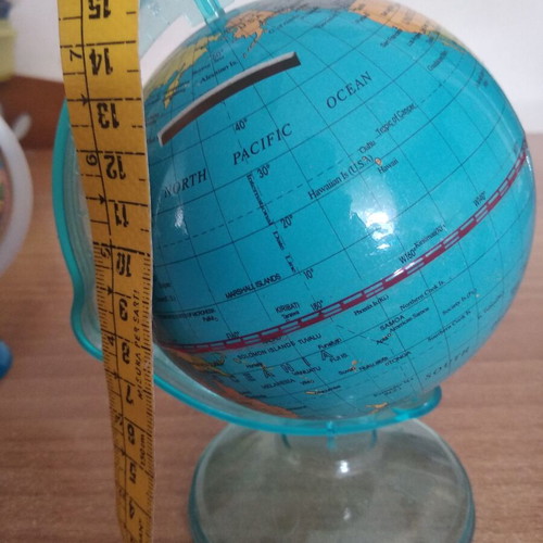 Globes used, set of 5 pieces for children's desk