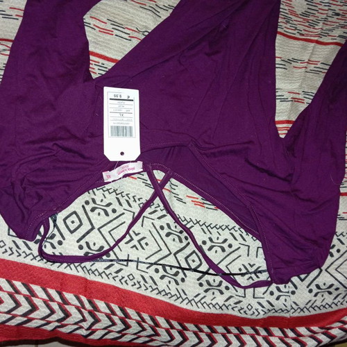 Pink Woman purple elastic blouse new, size L