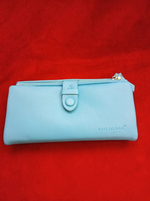Bag to Bag wallet new turquoise faux leather light blue