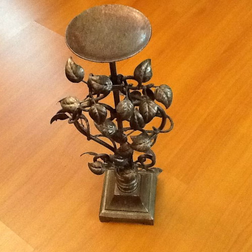 Vintage bronze metal candlestick like new, floor or table