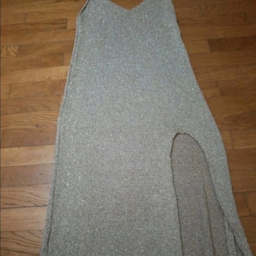 Maxi gold dress with glitter, one size, like new