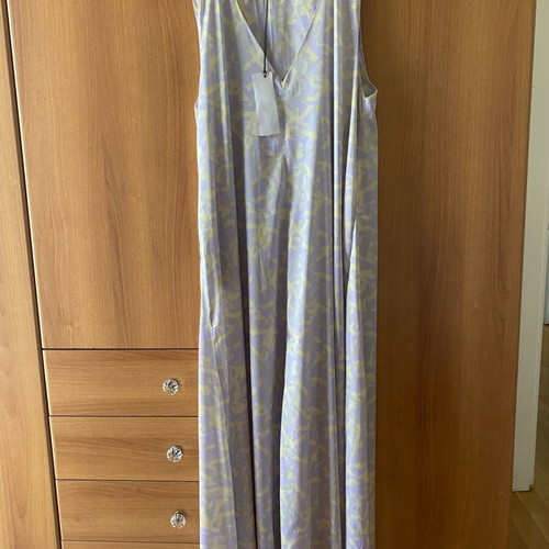 Collectiva Noir long sleeveless dress new, lilac and yellow, size S