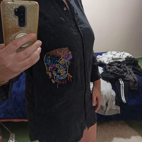 Zara shirt large black stonewashed cotton like new