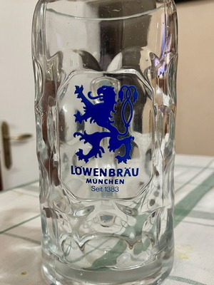 Lowenbrau Munchen Beer Mug like new, 1 liter collectible vintage