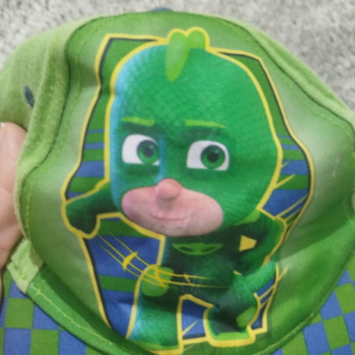 Gekko Pj Masks hat used, ages 3-7, size 52, blue and green