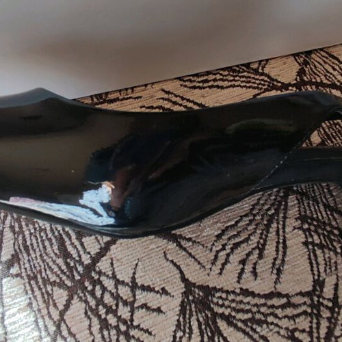 Luigi black patent leather slingback pumps new size 38