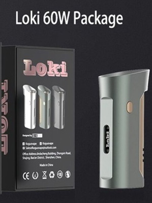 Loki Box Mod 60w Καινούργιο, ασημί, με δύο fire buttons