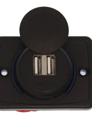 Car charger waterproof square 2x USB 12v 24v
