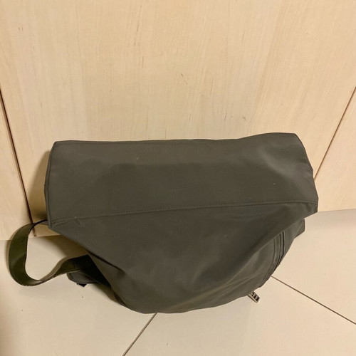 Gianfranco Ferre gray waterproof shoulder bag like new with olive strap