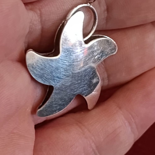 Handmade 925 silver double-sided starfish pendant